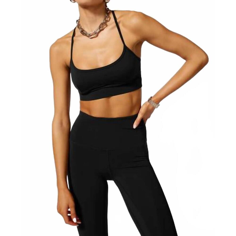 NEW MPG SPORT sculpt cross back bra in black